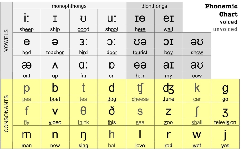 Phân biệt nguyên âm và phụ âm